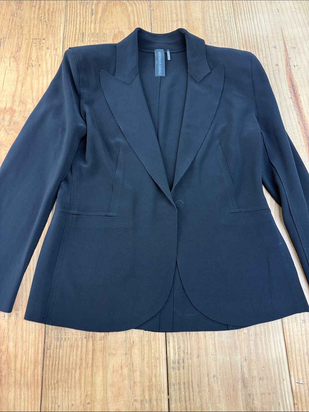 Norma Kamali Black Tailored Single-Button Blazer
